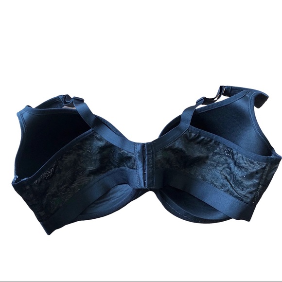 Cacique lightly lined balconette bra black 42DD lace band - Picture 4 of 5